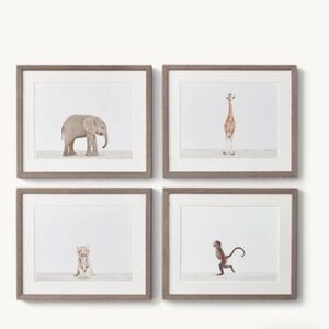 Restoration Hardware Set of Baby Animal Portraits for Nursery